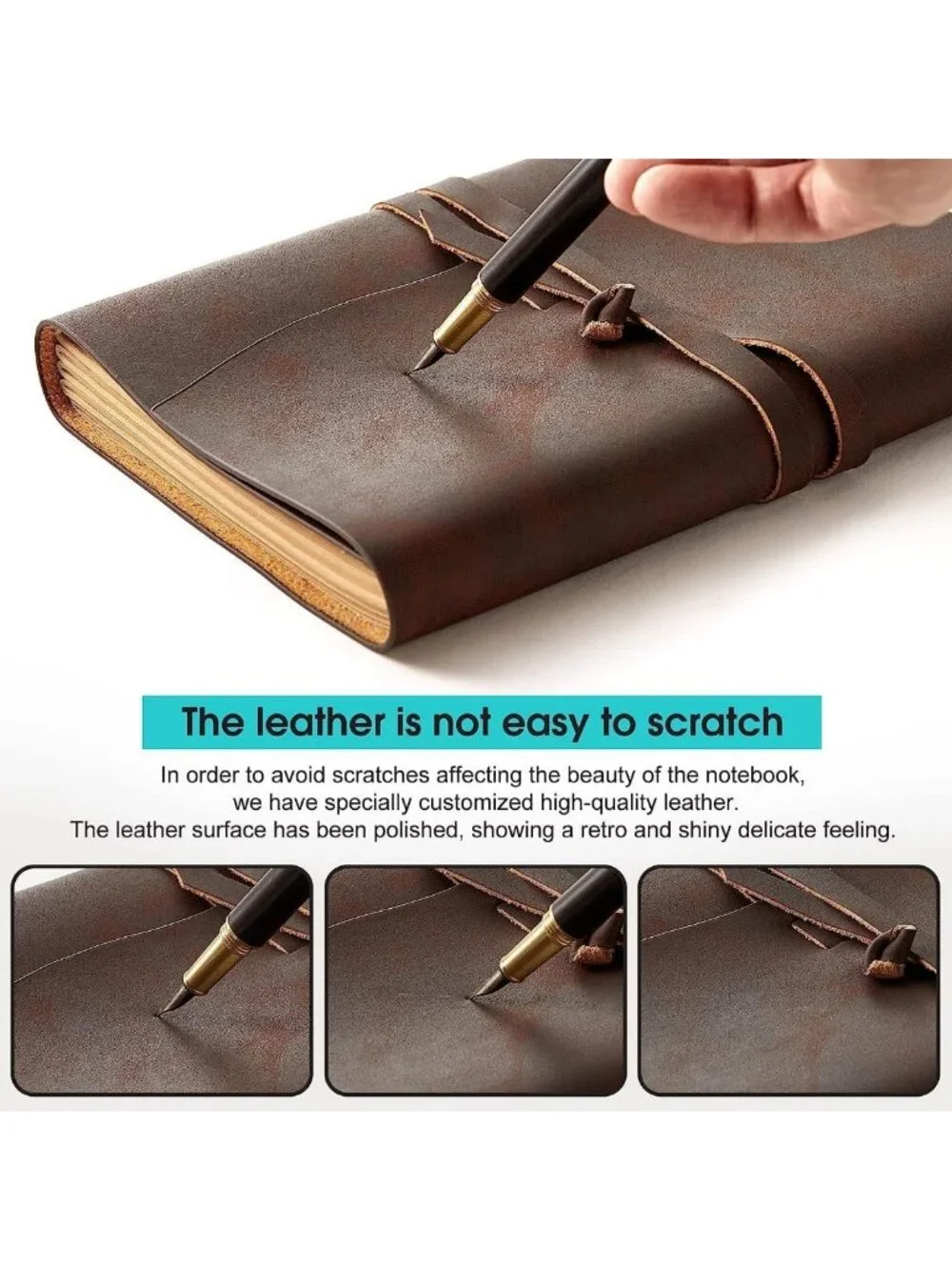 Genuine Leather Vintage Journal Notebook - 260 Pages, 5x7.1 Inches, Perfect Gift